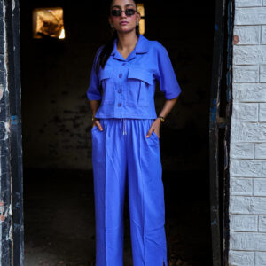 BIG Pocket Cropped-down Shoulder Lilac Co-ord set