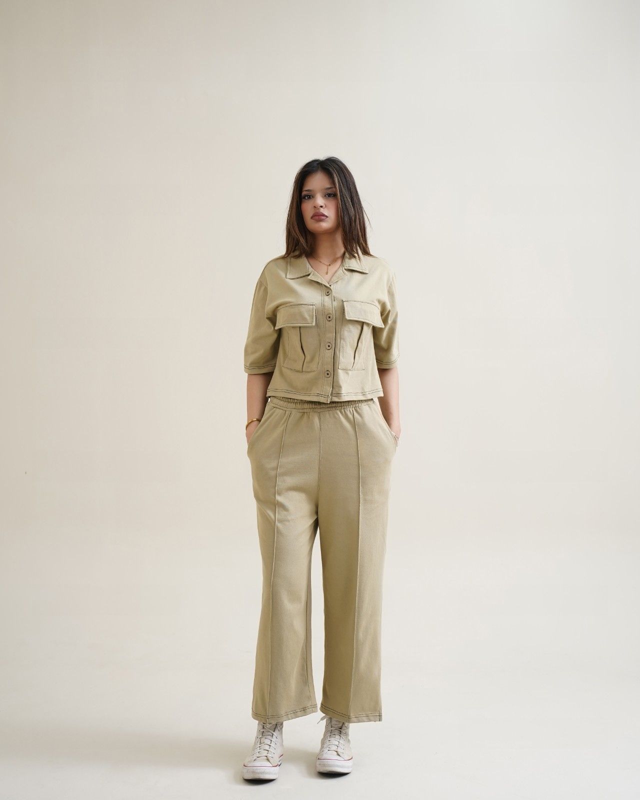 Basic Crop Fit Co-ord Set